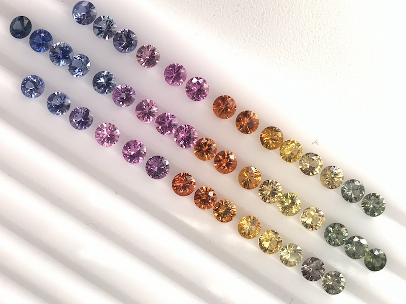 Rainbow Sapphire Diamond Cut Rounds